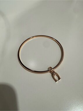 Coach Rose Gold Charm Bangle Bracelet